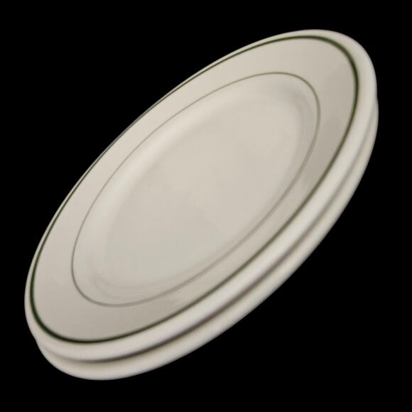 Buffalo China Green Band 9" Restaurant Ware Plates Set of 2 – Heavy Duty USA - Picture 5 of 5